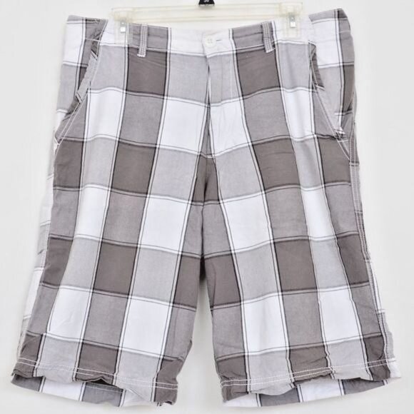 OP Other - OP Ocean Pacific All Cotton Grey Plaid Summer Men's Shorts Size 36 Beach Surf